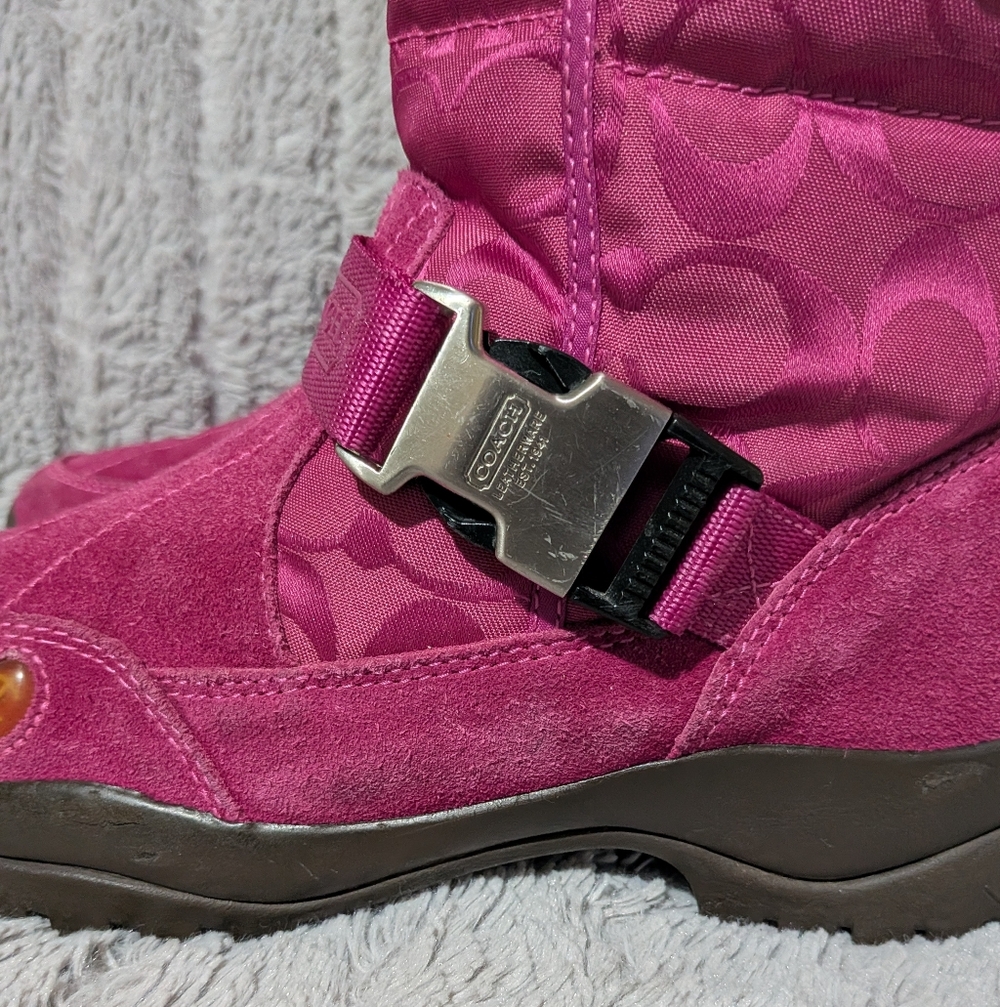 Coach Women's Magenta Winter Boots Sandi Size 8 1/2 - Picture 10 of 13